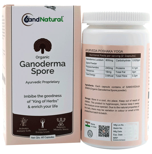 6th and Natural Organic Ganoderma Spore Capsule
bottle of 60 capsules