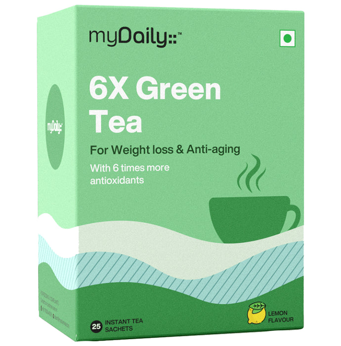 6X Green Tea for Weight Loss and Anti-Aging (2.75gm Each) Lemon
combo pack of 75 tea bags