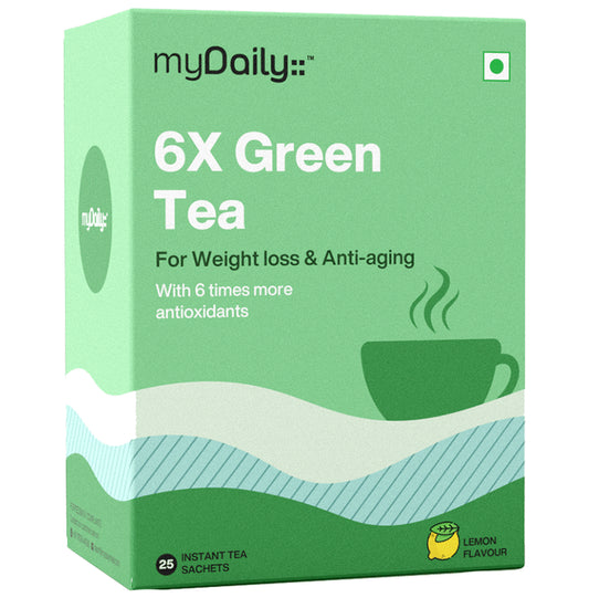 6X Green Tea for Weight Loss and Anti-Aging (2.75gm Each) Lemon
combo pack of 75 tea bags