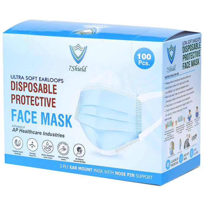 7 Shield 3 Ply Disposable Protective Face Mask for Kids Black Dot Print
box of 100 masks