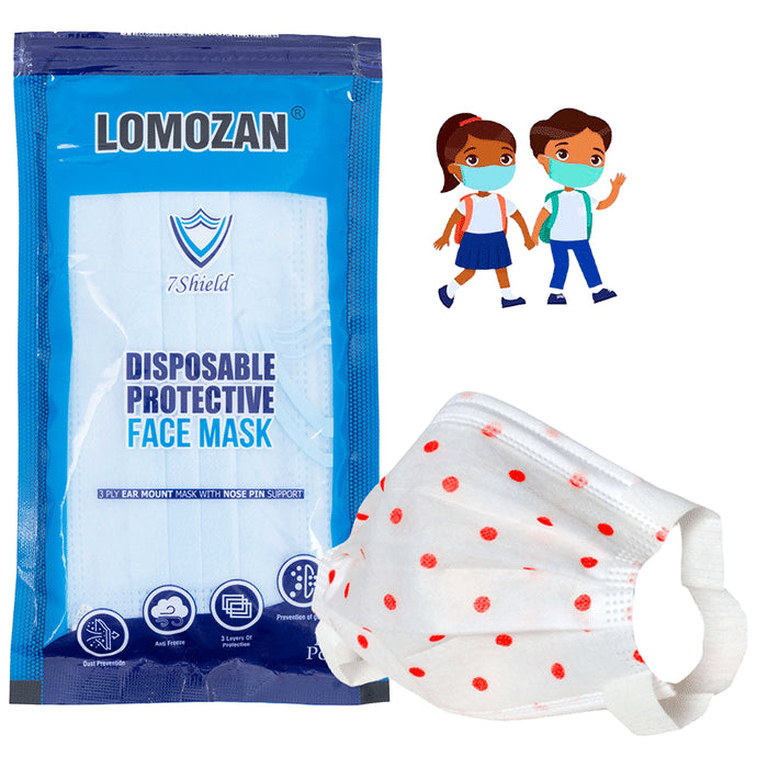 7 Shield 3 Ply Disposable Protective Face Mask for Kids Red Dot Print
packet of 10 masks