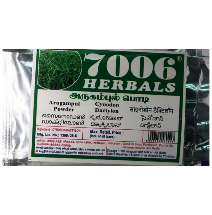 7006 Herbals Arugampul Powder
packet of 50 gm Powder