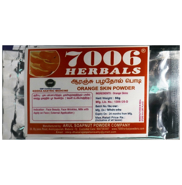 7006 Herbals Orange Skin Powder
packet of 50 gm Powder