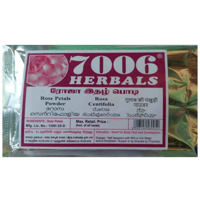 7006 Herbals Rose Petals Powder
packet of 50 gm Powder