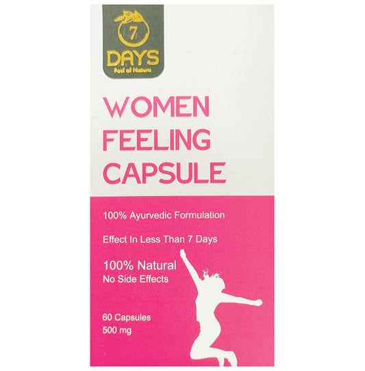 7Days 100% Organic & Natural Women Feeling Veggie Capsule
bottle of 60 vegicaps