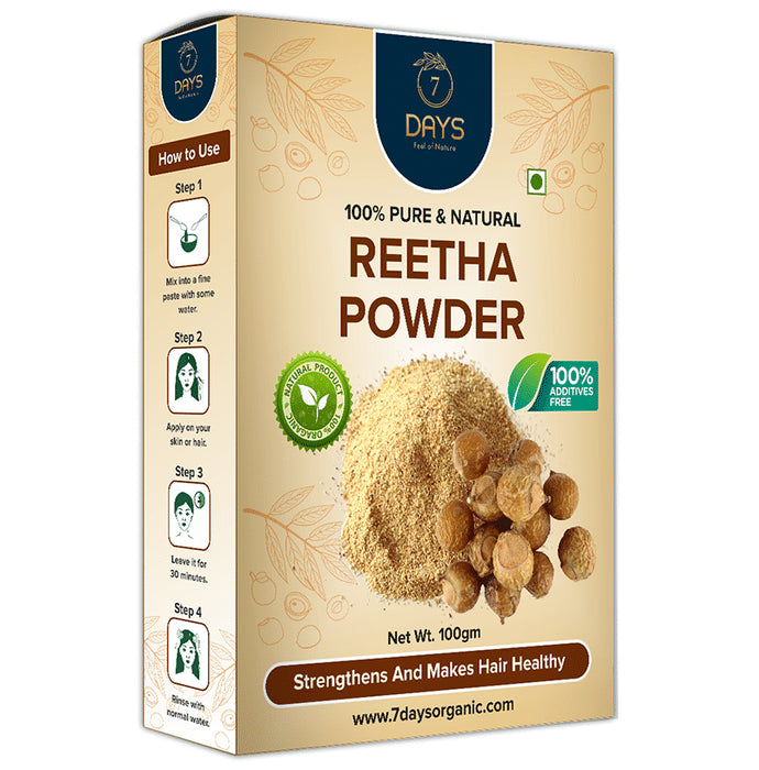 7Days Reetha Powder
box of 100 gm Powder