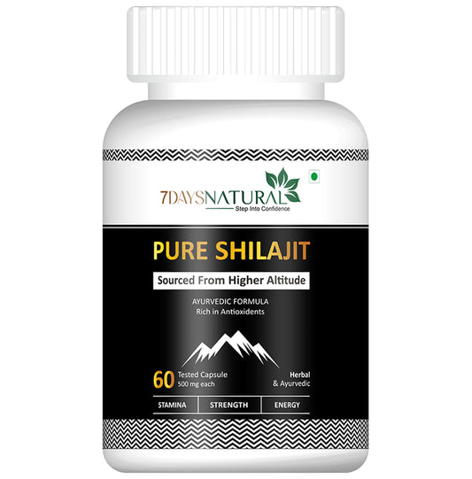 7Days Shilajit 500mg Capsule
bottle of 60 capsules