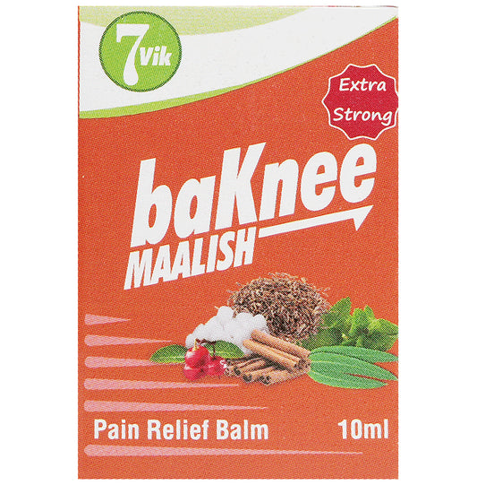 7vik Baknee Malish Pain Relief Balm
jar of 10 ml Balm