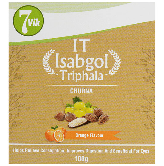 7vik Isabgol Triphala Churna Orange
box of 100 gm Churna
