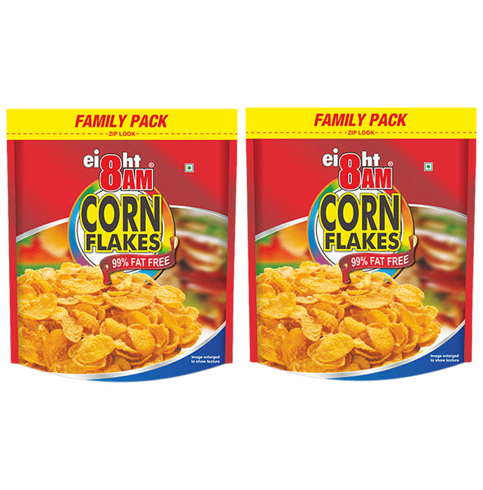 8AM Corn Flakes 99% Fat Free (1kg Each)
combo pack of 2 Packs