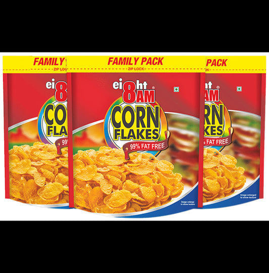 8AM Corn Flakes 99% Fat Free (1kg Each)
combo pack of 3 Packs