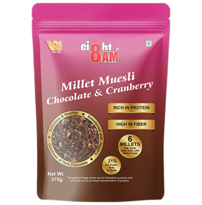 8AM Millet Muesli Chocolate & Cranberry
packet of 375 gm Muesli