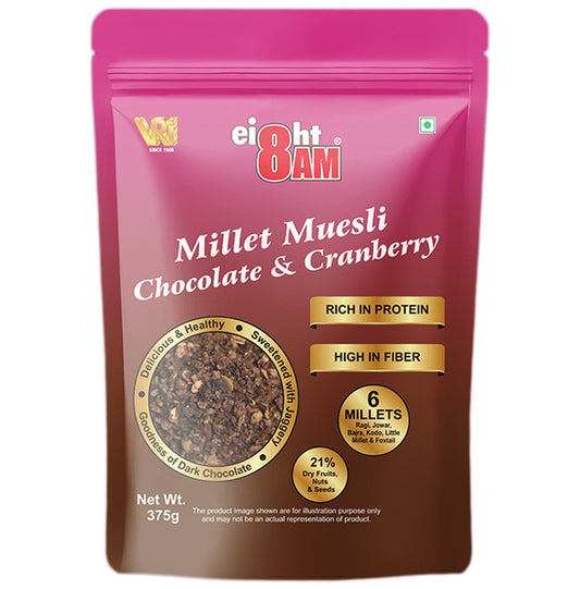8AM Millet Muesli Chocolate & Cranberry
packet of 375 gm Muesli