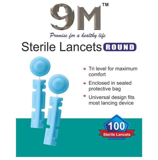 9M Sterile Lancets Round
box of 100 lancets