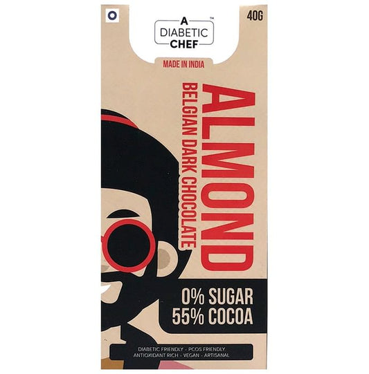 A Diabetic Chef Almond Belgian Dark Chocolate (40gm Each)
combo pack of 3 bars