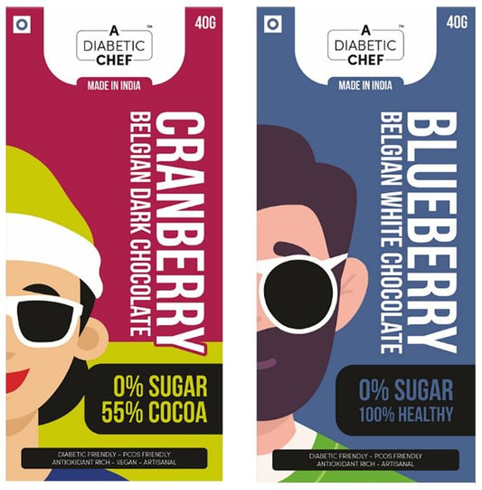 A Diabetic Chef Chocolate (40gm Each) Berrylicious Pack
combo pack of 2 bars