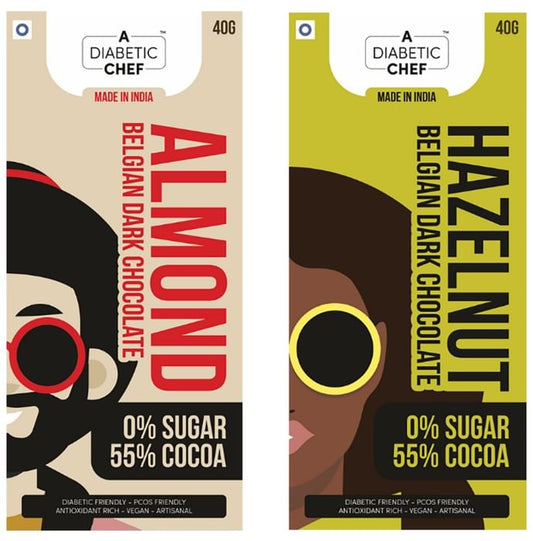 A Diabetic Chef Chocolate (40gm Each) Nutty Pack
combo pack of 2 bars