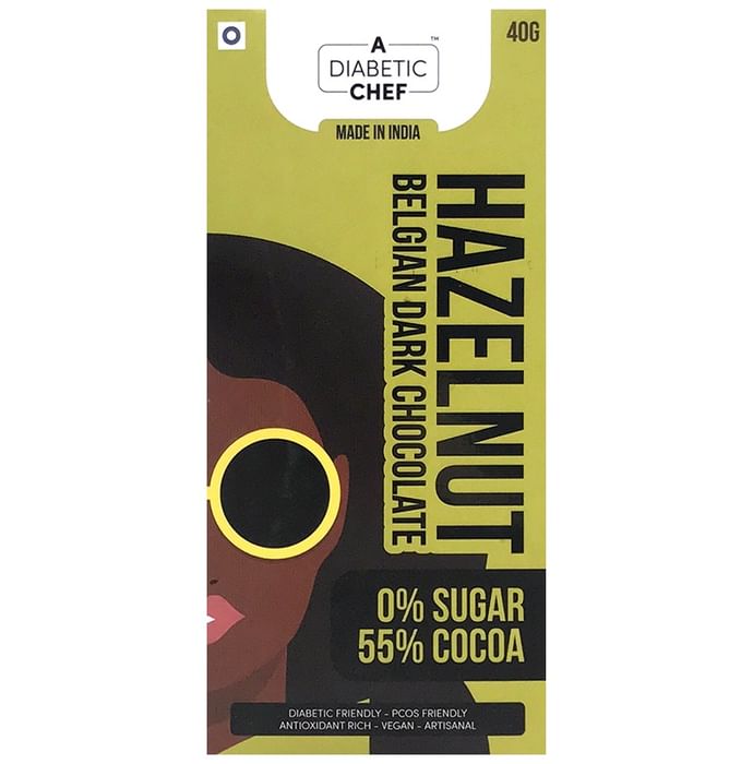 A Diabetic Chef Hazelnut Belgian Dark Chocolate (40gm Each)
box of 1 Bar