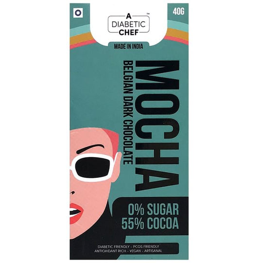 A Diabetic Chef Mocha Belgian Dark Chocolate (40gm Each)
combo pack of 3 bars
