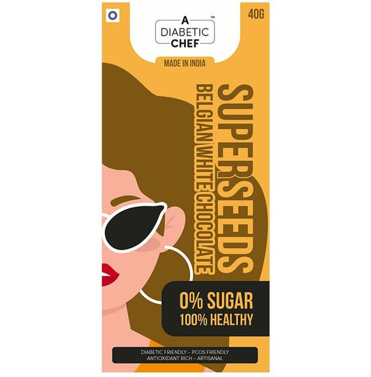 A Diabetic Chef Super Seeds Belgian White Chocolate (40gm Each)
combo pack of 3 bars