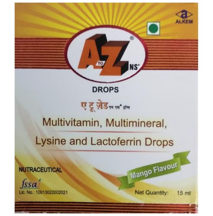 A to Z NS+ | Multivitamin and Multimineral Oral Drops Oral Drops Mango
bottle of 15 ml Oral Drops