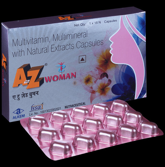 A to Z Women Capsule with Multivitamins, Multiminerals & Natural Extracts
strip of 15 capsules