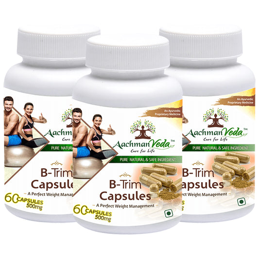 Aachman Veda A Perfect Weight Management B-Trim 500mg Capsule (60 Each)
combo pack of 3 bottles