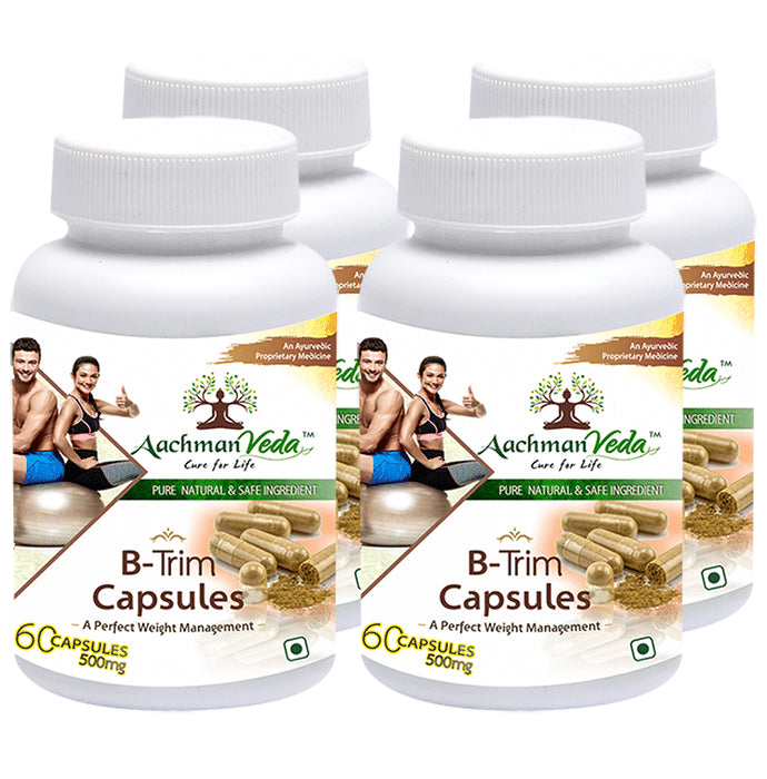 Aachman Veda A Perfect Weight Management B-Trim 500mg Capsule (60 Each)
combo pack of 4 bottles