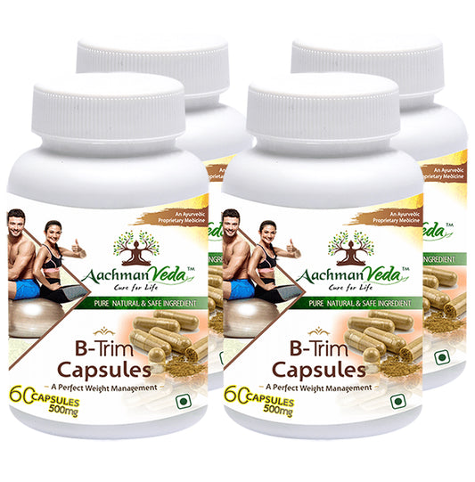 Aachman Veda A Perfect Weight Management B-Trim 500mg Capsule (60 Each)
combo pack of 4 bottles