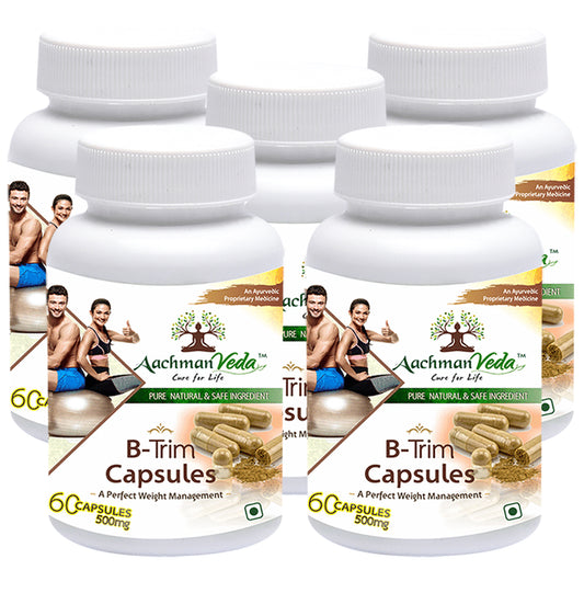 Aachman Veda A Perfect Weight Management B-Trim 500mg Capsule (60 Each)
combo pack of 5 bottles