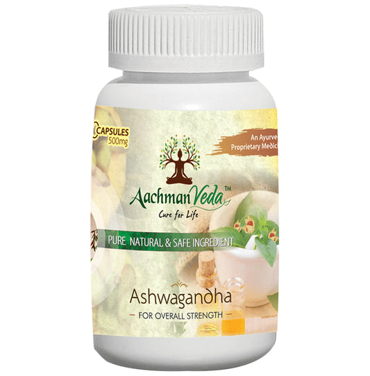 Aachman Veda Ashwagandha Capsule 500mg for Overall Strength (60 Each)
combo pack of 2 bottles