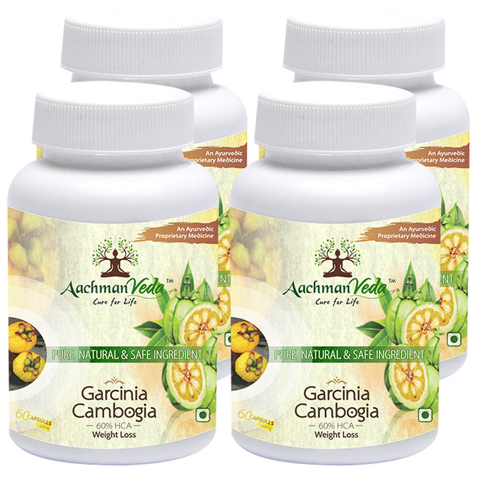 Aachman Veda Garcinia Cambogia 500mg 60% HCA Weight Loss Capsule (60 Each)
combo pack of 4 bottles