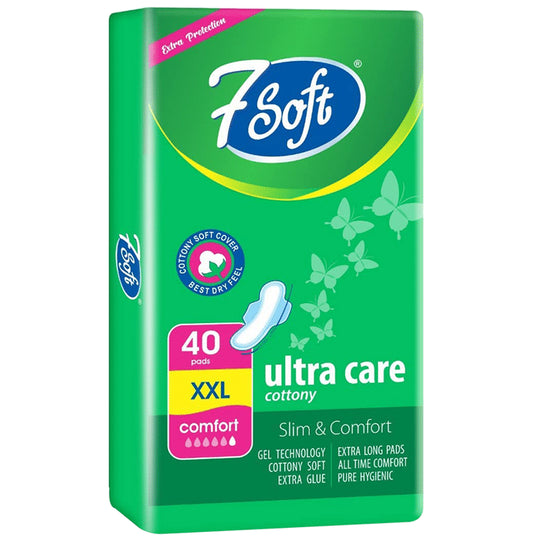 7 Soft Ultra Care Cottony Sanitary Extra Large
packet of 40 pads