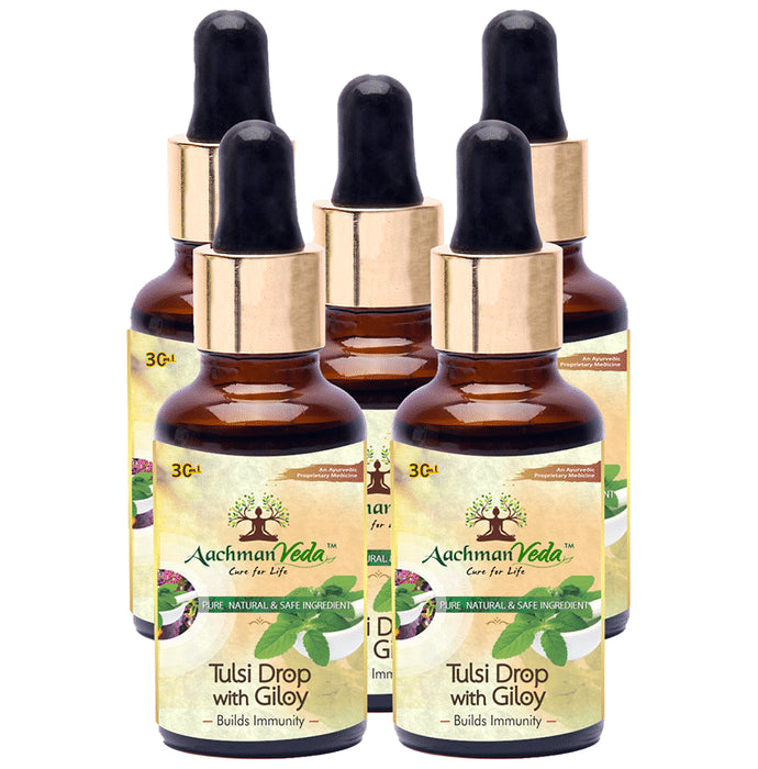 Aachman Veda Tulsi Drop with Giloy (30ml Each)
combo pack of 5 bottles
