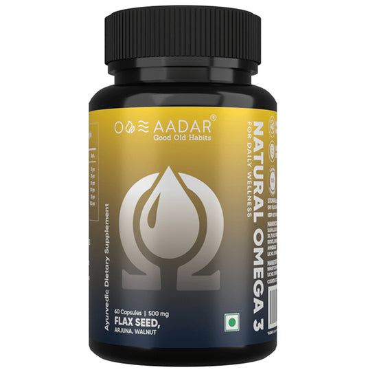 Aadar Natural Omega 3, 500mg Capsule
bottle of 60 capsules