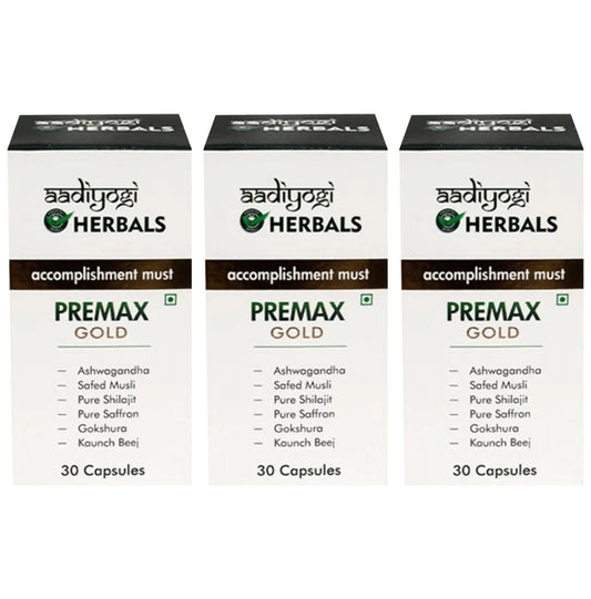 Aadiyogi Herbals Premax Gold Capsule (30 Each)
combo pack of 3 bottles