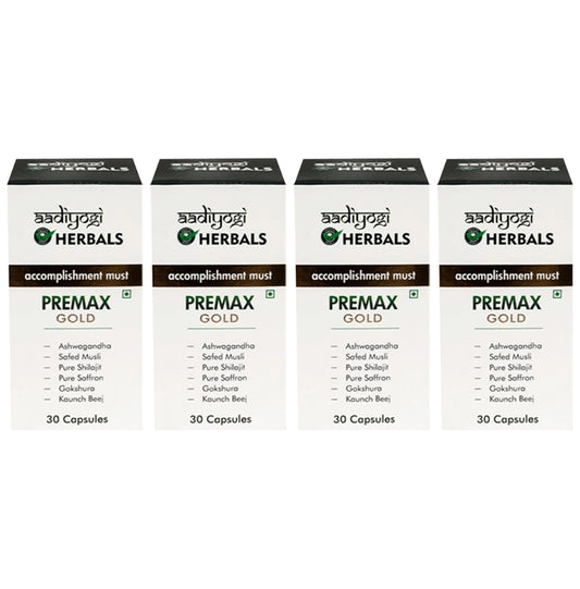Aadiyogi Herbals Premax Gold Capsule (30 Each)
combo pack of 4 bottles