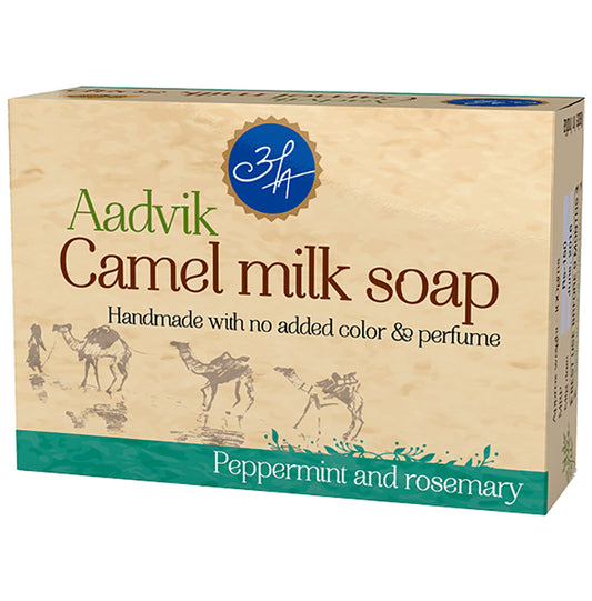 Aadvik Camel Milk Soap Peppermint and Rosemary
box of 100 gm Soap