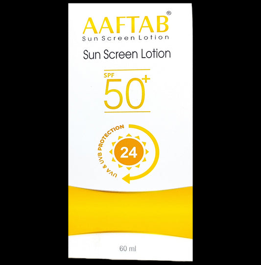 Aaftab Sun Screen Lotion SPF 50+
box of 60 ml Lotion