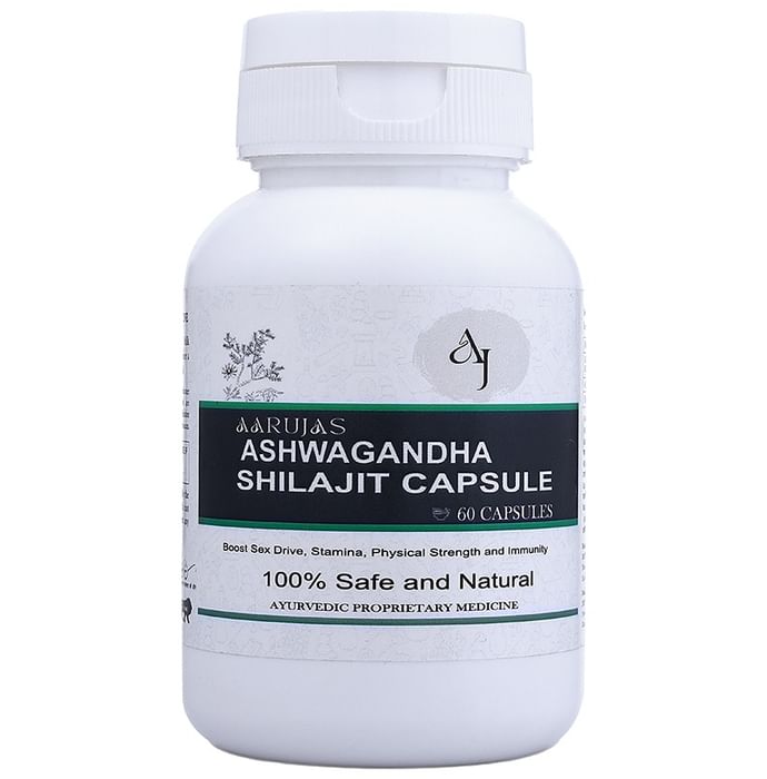 Aarujas Ashwagandha Shilajit Capsule
jar of 60 capsules