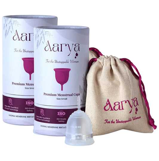 Aarya Medical Grade Silicone Reusable Menstrual Cup Small
combo pack of 2 units