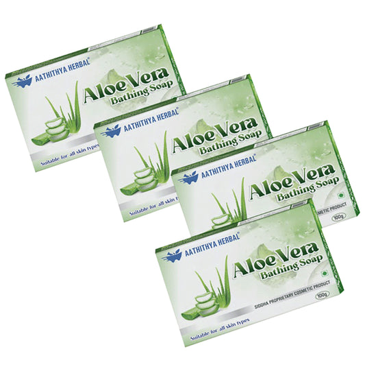 Aathithya Herbal Aloe Vera Bathing Soap (100gm Each)
combo pack of 4 Packs