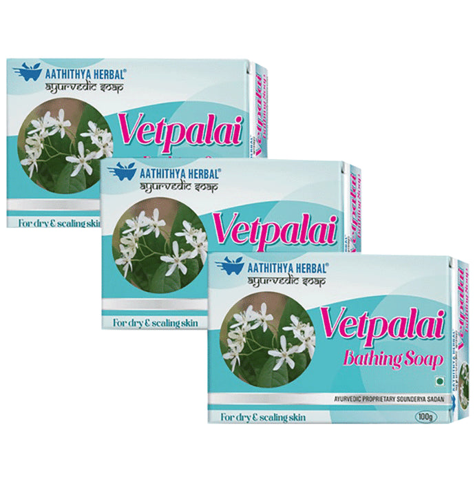Aathithya Herbal Vetpalai Bathing Soap (100gm Each)
combo pack of 3 Packs