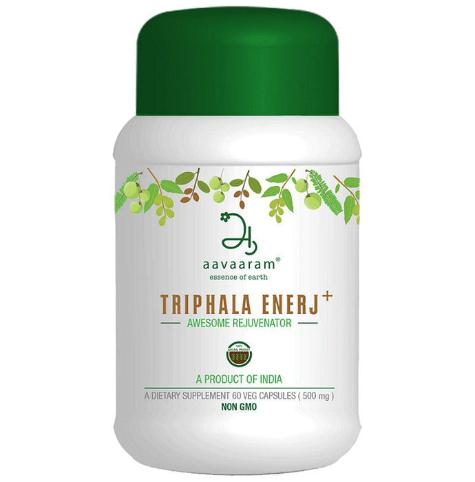 Aavaaram Triphala Enerj+ 500mg Veg Capsule
bottle of 60 vegicaps