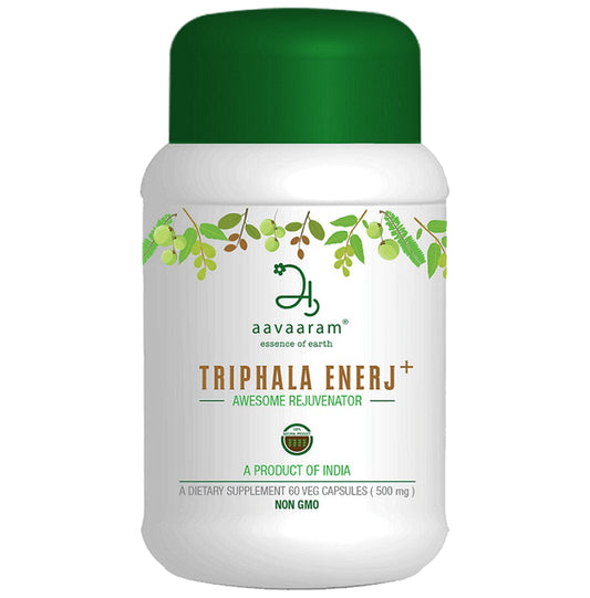 Aavaaram Triphala Enerj+ 500mg Veg Capsule
bottle of 60 vegicaps