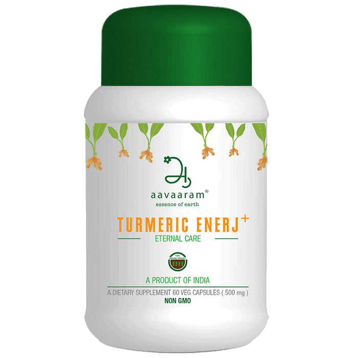 Aavaaram Turmeric Enerj+ 500mg Veg Capsule
bottle of 60 vegicaps