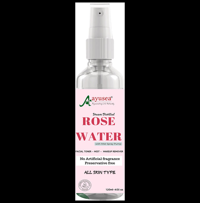 Aayusea Rose Water With Mist Spray Pump
bottle of 120 ml Liquid