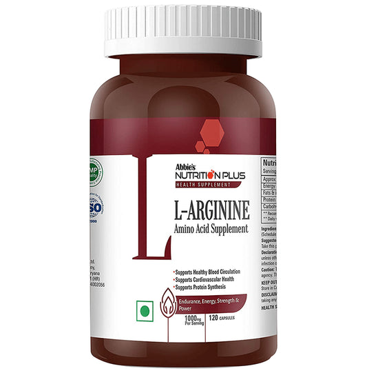 Abbie's Nutrition Plus Health Supplement L-Arginine Capsule
bottle of 120 capsules