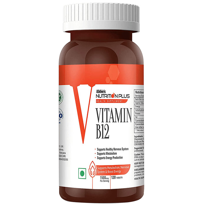 Abbie's Nutrition Plus Health Supplement Vitamin B12 Tablet
bottle of 120 tablets