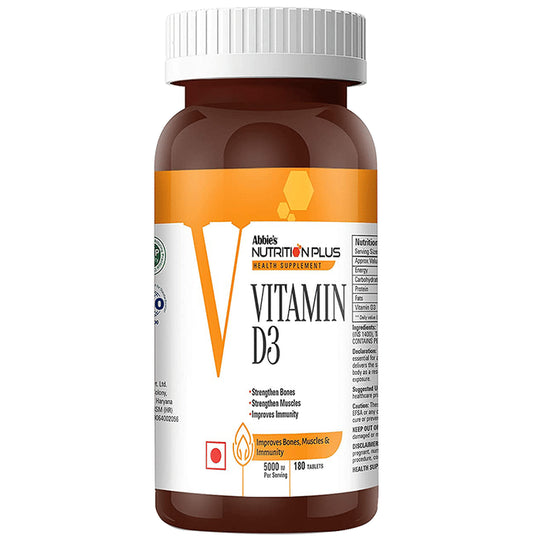 Abbie's Nutrition Plus Health Supplement Vitamin D3 Tablet
bottle of 180 tablets